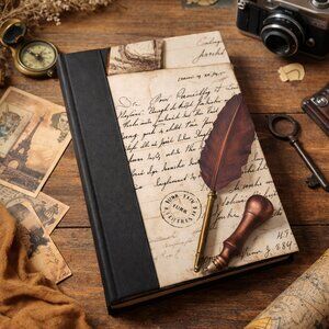 One-of-a-Kind Handcrafted Travel Photo Album Vintage Explorer Theme Scrapbook